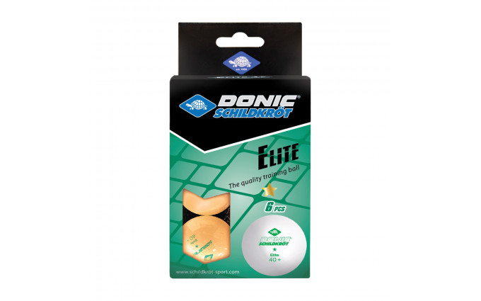 Мячики для н/тенниса DONIC ELITE 1* 40+, 6 штук, оранжевый