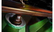 Лампа Классика 2 3пл. ясень (№1,бархат зеленый,бахрома желтая,фурнитура золото)