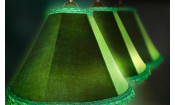 Лампа Классика 4 пл. металл (№7,бархат зеленый,бахрома желтая,фурнитура золото)