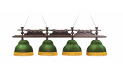 Лампа Император 4пл. клен (№1,бархат зеленый,бахрома желтая,фурнитура золото)